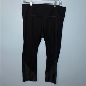 Under Armour Heatgear Dark Army Green Cropped Leggings, XL